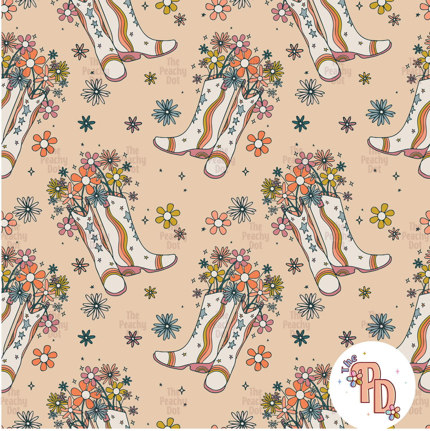 Cowgirl Floral Pattern