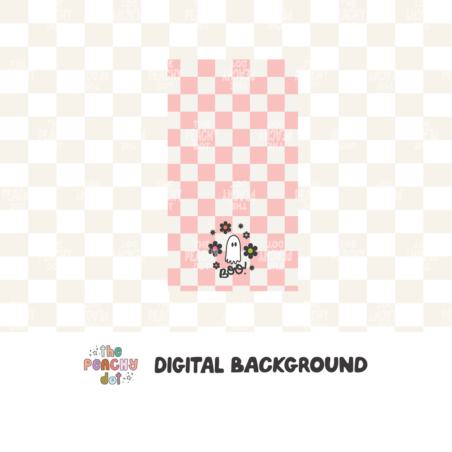 Checkered Boo Background