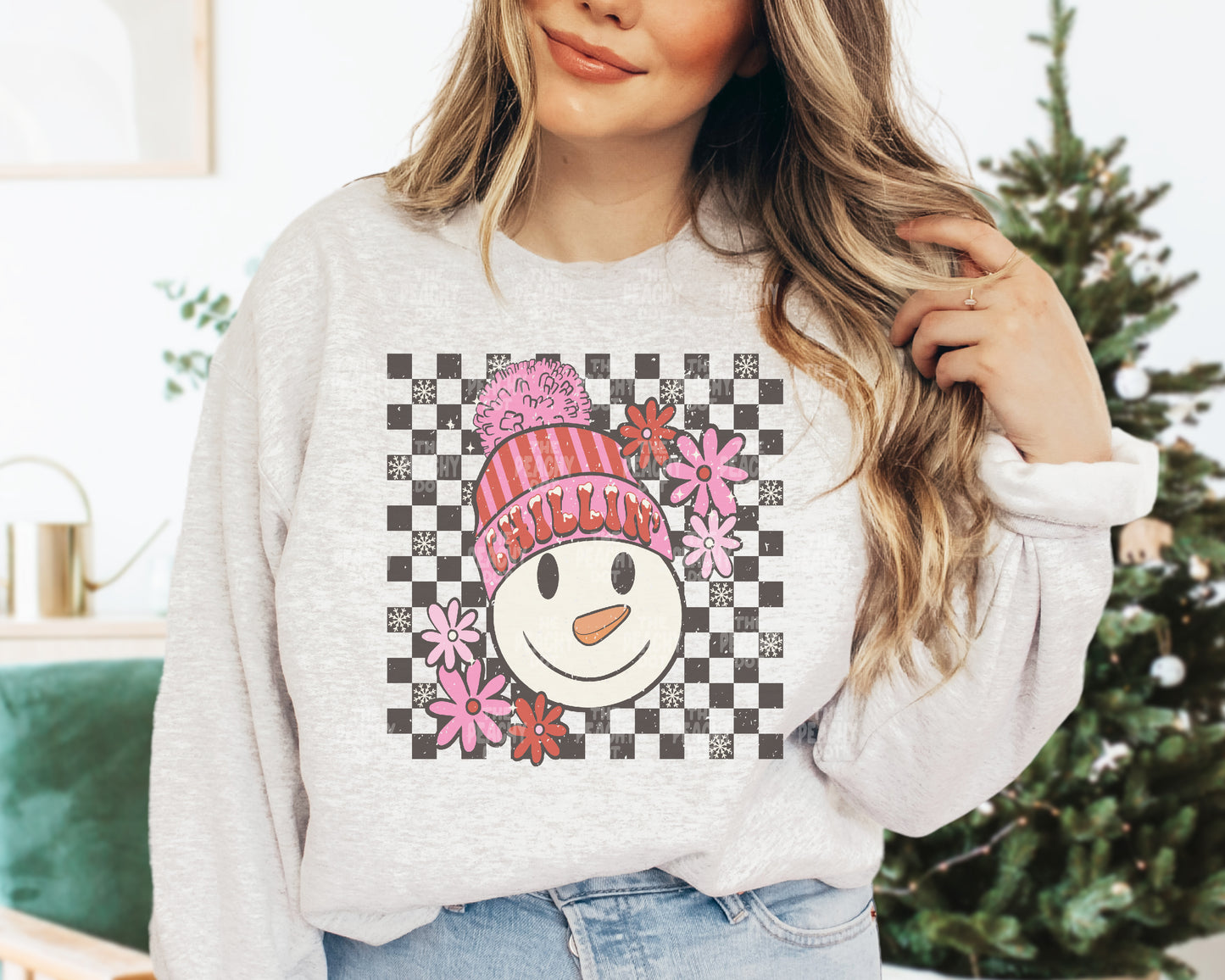 Pink Groovy Snowman Png