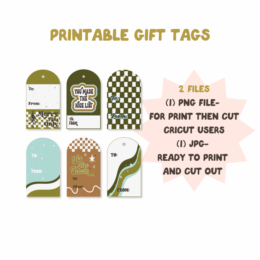 Printable Christmas Gift Tag - Green