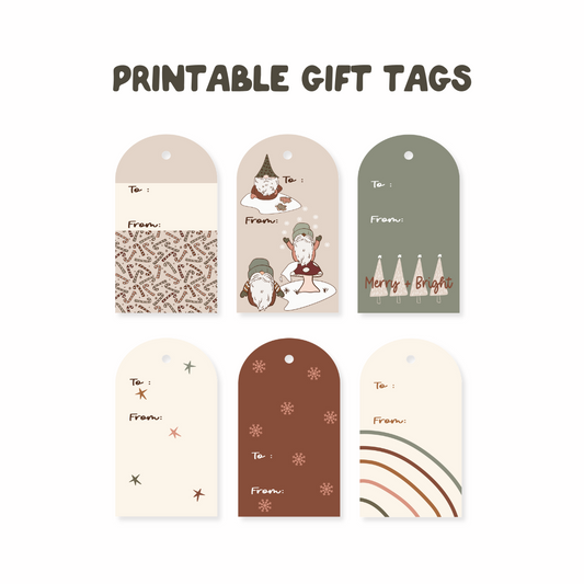 Printable Christmas Gift Tag - Boho