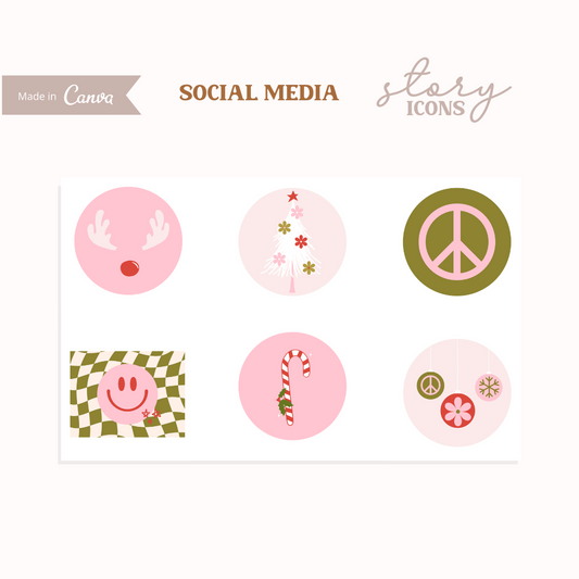 Pink Story Icon Canva Template