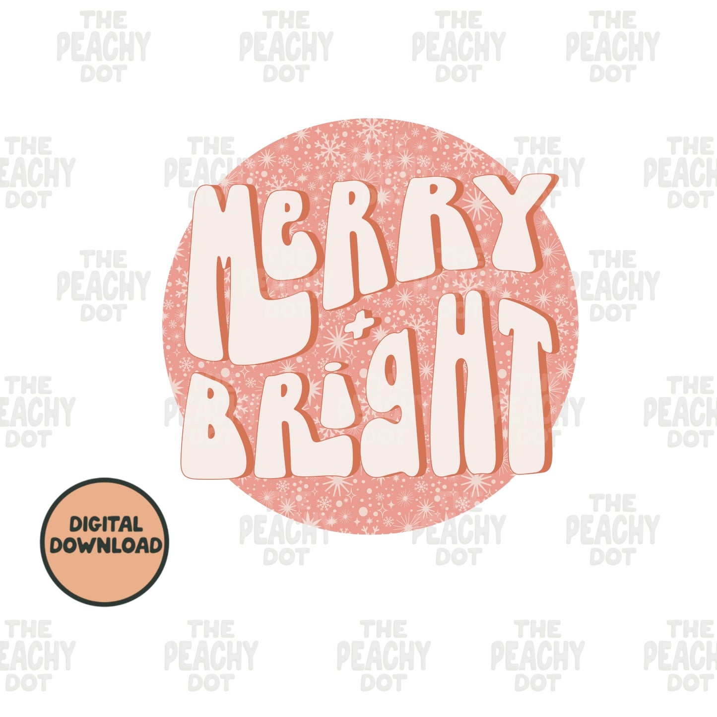 Snow Flake Merry + Bright Png